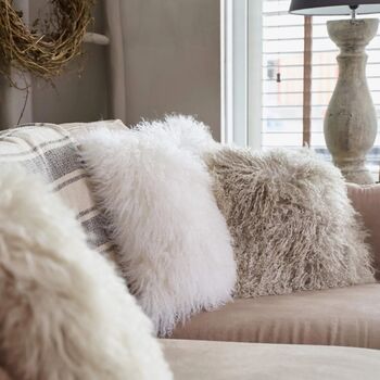 Large Mongolian Sheepskin Cushion Cover, 2 of 10