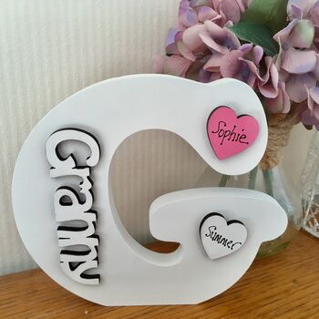 Personalised Granny G Letter Mother's Day Gift Ivory, 7 of 9
