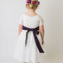 Cap Sleeve Flower Girl Child Dress With Colour Sash, thumbnail 4 of 8