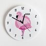 Personalised Pink Flamingo Bedroom Wall Clock, thumbnail 3 of 4