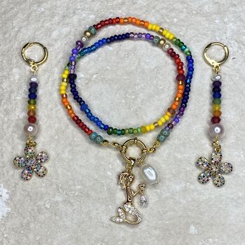Rainbow Semi Precious Charm Necklace, 2 of 8