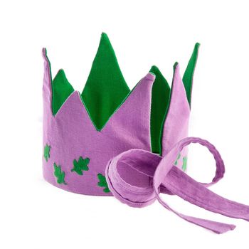 Fair Trade Lilac Oak Leaves Fabric Reversible Crown, 2 of 2