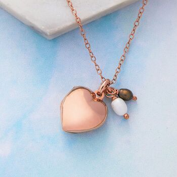 Heart Locket Rose Gold Plated Sterling Silver Necklace, 2 of 10
