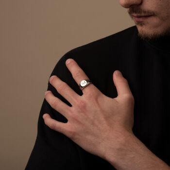 Engraved Initial Signet Ring In Silver Or Gold, 2 of 11