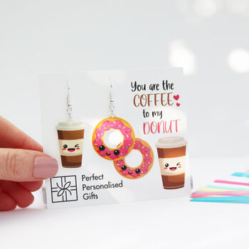 You Are The Coffee To My Donut Valentine's Earrings, 2 of 12