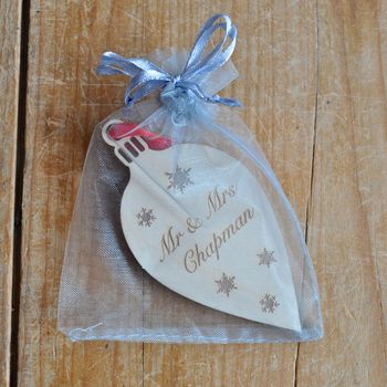 Personalised Christmas Wooden Bauble, 4 of 5