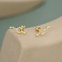 Sterling Silver Serotonin Molecule 18 G Screw Back Stud Earrings, thumbnail 3 of 12