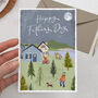 Dog Walk Father's Day Card For Dad, thumbnail 2 of 2