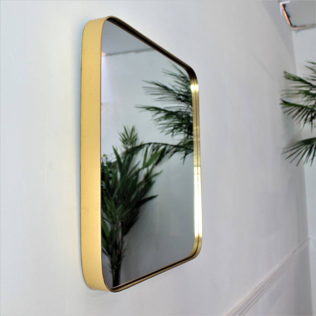 Simple Curved Corner Wall Mirror In Gold In Two Sizes By Out There