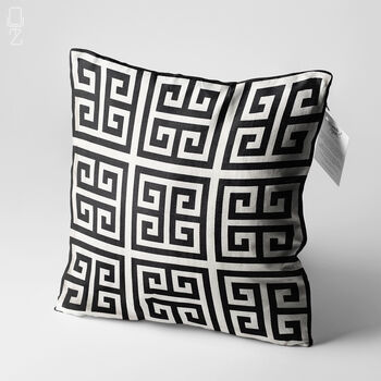 Black Cushion Cover With Geometric Pattern, 3 of 7
