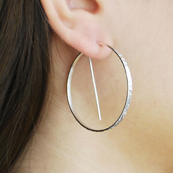 Circular Geometric Gold Plated Hoop Earrings, 7 of 9