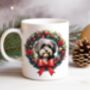 Personalised Havanese Christmas Wreath Dog Mug, thumbnail 1 of 2