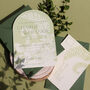 Terrarium Arched Wedding Invite In Sage, thumbnail 2 of 2
