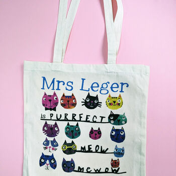 Personalised Purrfect Teacher Bag, 8 of 9