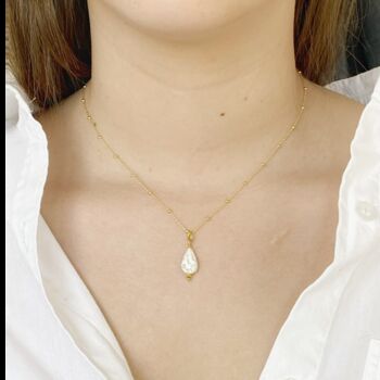 Raindrop Freshwater Pearl Necklace, 5 of 10