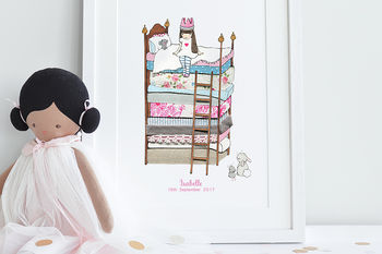 Personalised Girl's Princess And The Pea Picture, 3 of 10