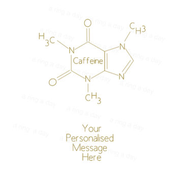 Personalised Coffee Molecule Chemistry Gold Foil Card, 2 of 10