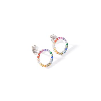 Sterling Silver Multi Colour Cubic Zirconia Halo Set, 2 of 9