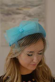 Turquoise Occasion Hat Band Crown 'Talulla', 2 of 12