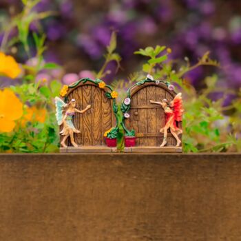Fairy Door Garden Ornaments Mini 2pc Set Outdoor Pixies, 10 of 12