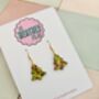 Green And Red Christmas Tree Glitter Resin Earrings / Traditional Holiday Jewellery / Christmas Gift / Secret Santa Gift, thumbnail 8 of 10