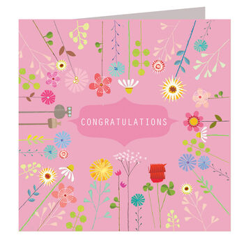 Floral Congratulations Greetings Card, 2 of 4