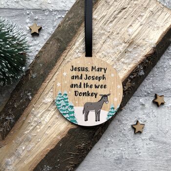 Jesus, Mary And Joseph And The Wee Donkey Decoration, 2 of 4