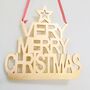 Large Gold Merry Christmas Hanging Sign, thumbnail 2 of 5