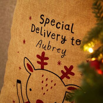 Personalised Brown Christmas Sack, 2 of 3