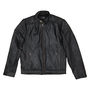 Mens Black Leather Biker Jacket, thumbnail 4 of 9