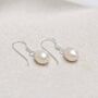 Sterling Silver Dew Drop Small Pearl Earrings, thumbnail 3 of 5