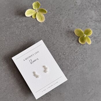 Mother’s Love Sterling Silver Flower Climber Earrings, 4 of 8