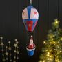 Santa In His Hot Air Balloon Hanging Decoration, thumbnail 1 of 3