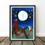 Full Moon Woodland Animal Print, thumbnail 5 of 6