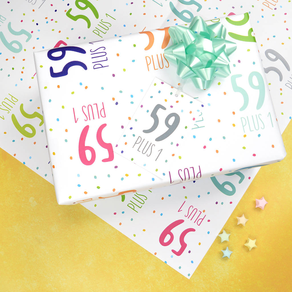 60th Birthday Wrapping Paper By Pink and Turquoise | notonthehighstreet.com