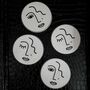 Face Abstract Line Art Set Of Four Coasters, thumbnail 3 of 4