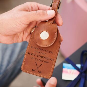 Personalised Golf Club Bag Tag With Airtag Holder For Golfer, 2 of 4