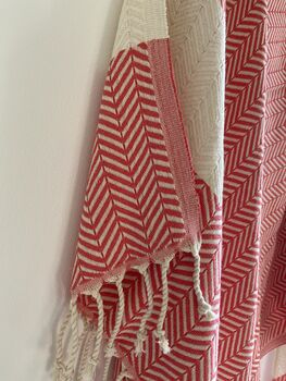 Zigzag Design Coral Soft Sofa Throw, 8 of 9