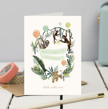 New Baby Jungle Animals Congratulations Card By Sirocco Design ...