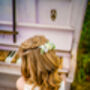 White And Sage Green Paper Flower Hair Clip, thumbnail 5 of 5