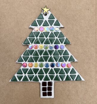 Child's Personalised Christmas Tree Mosaic Craft Kit, 2 of 3