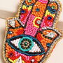 Beaded Rainbow Hamza Hand Keyring And Bag Charm, thumbnail 2 of 2
