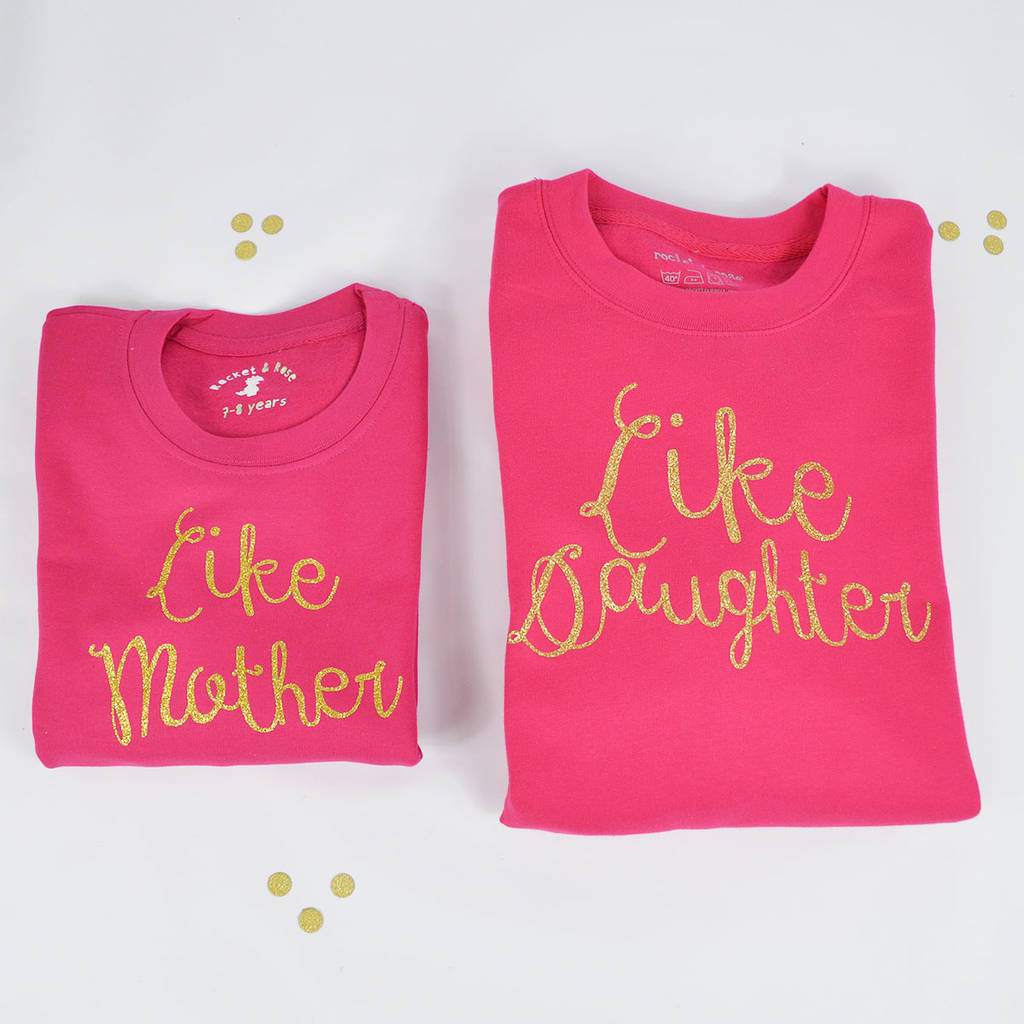 Like Mother Like Daughter Hot Pink Sweatshirt Set By Rocket And Rose