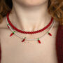 Chilli Pepper And Red Bead Necklace Set, thumbnail 3 of 6
