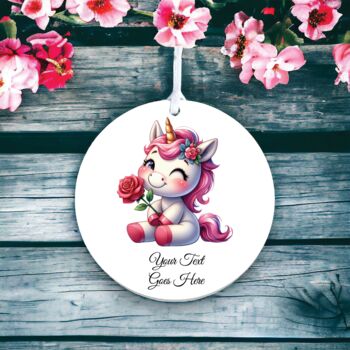 Personalised Cute Rose Animal Unicorn Decoration, 2 of 2