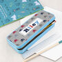 Personalised Boy's Blue Metal Pencil Case Tin, thumbnail 2 of 9