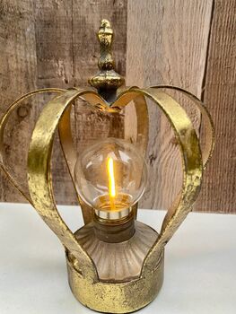 Gold Crown Battery Table Lamp Bedside Or Desk Light, 8 of 10