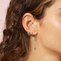 Romilly Blue Gold Droplet Star Huggie Earrings, thumbnail 2 of 2