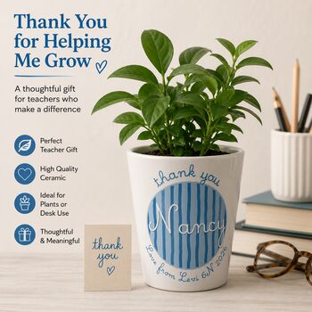 Personalised Thank You Teacher Plant Pot, 2 of 3