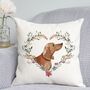 Floral Dachshund Cushion, thumbnail 1 of 2